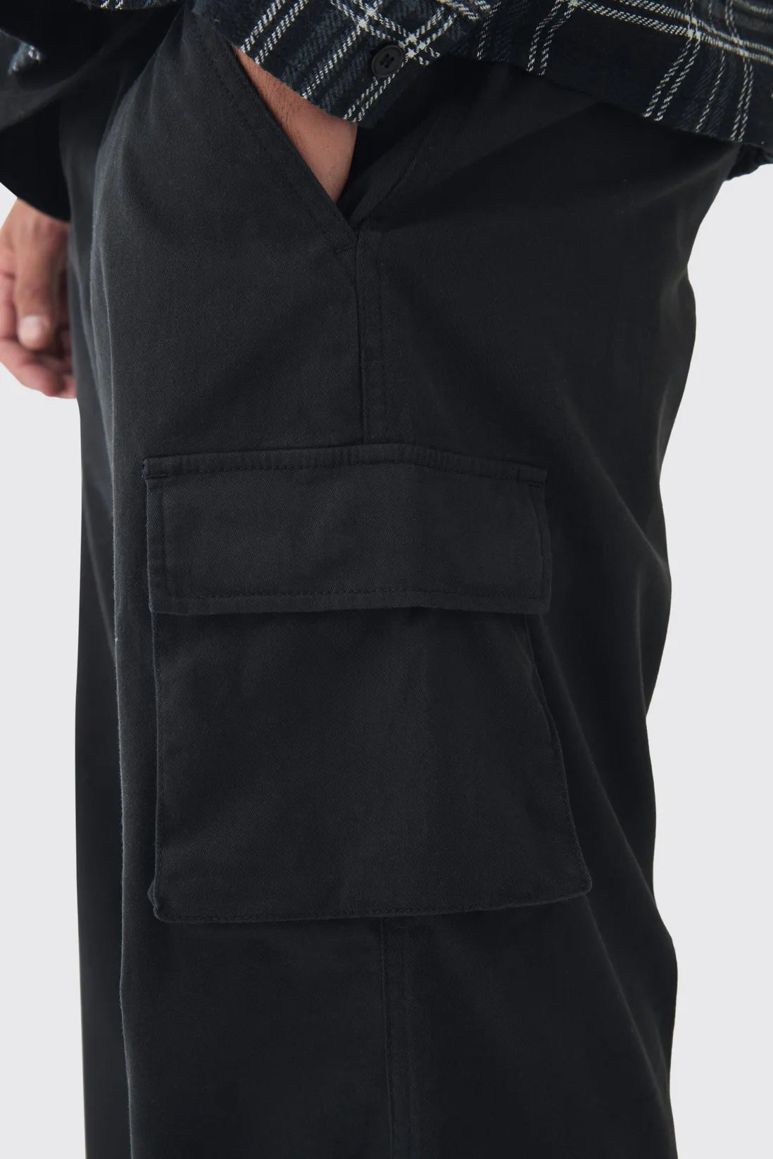 Plus Relaxed Fit Fixed Waist Cargo Trousers