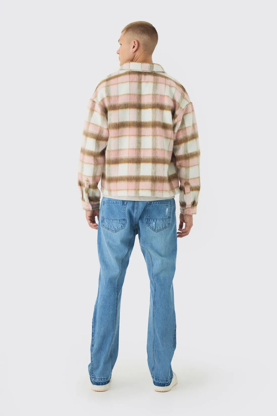 Slim Fit Flared Ripped Knee Jeans With Let Down Hem