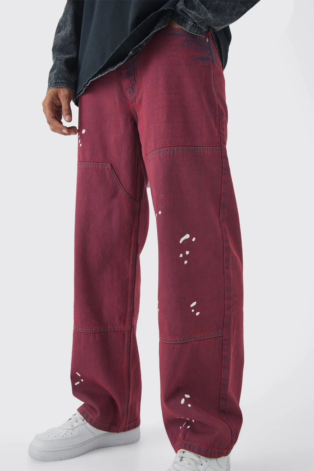 Relaxed Rigid Carpenter Paint Splatter Denim Jeans