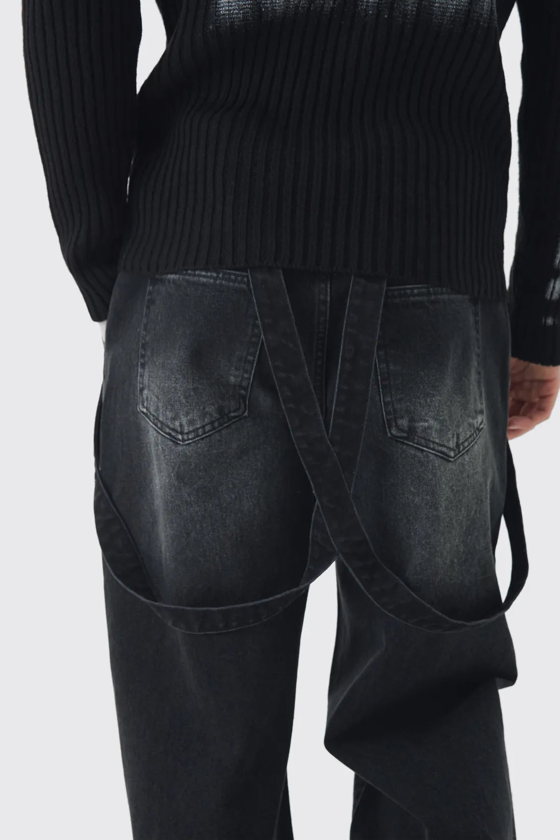 Relaxed Rigid Strap Detail Washed Salopettes