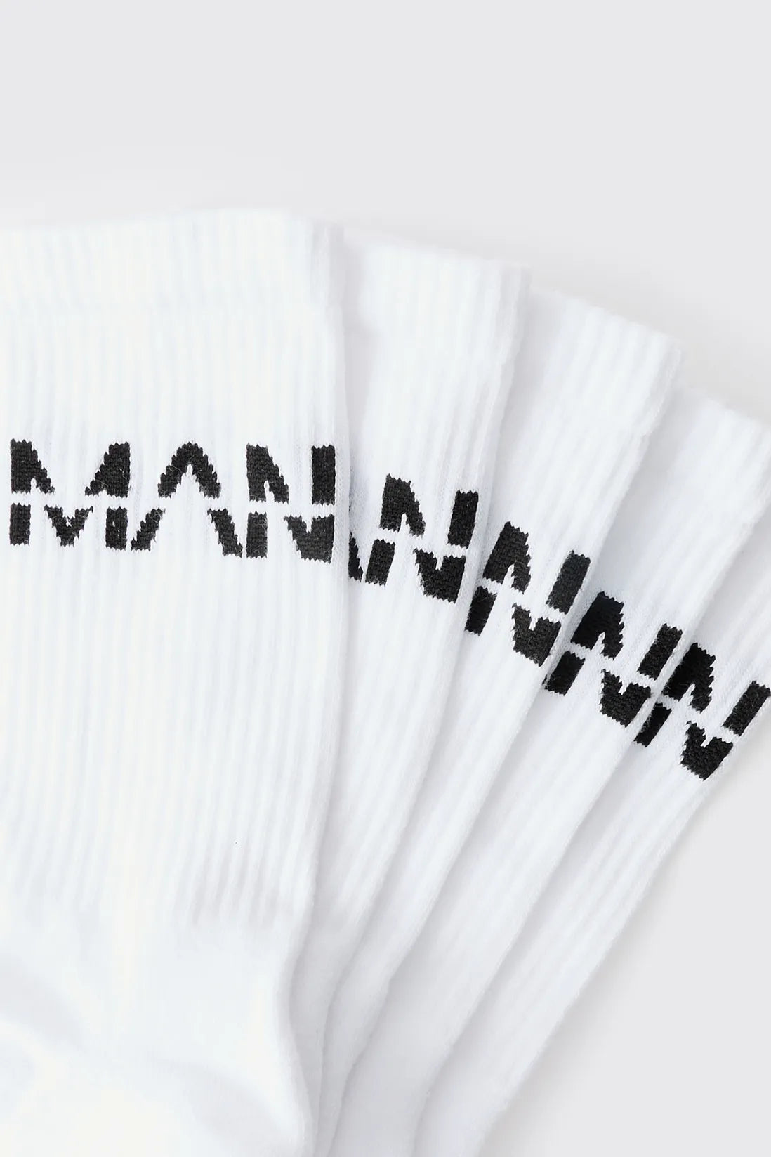 5 Pack MAN Dash Logo Plain Sport Socks