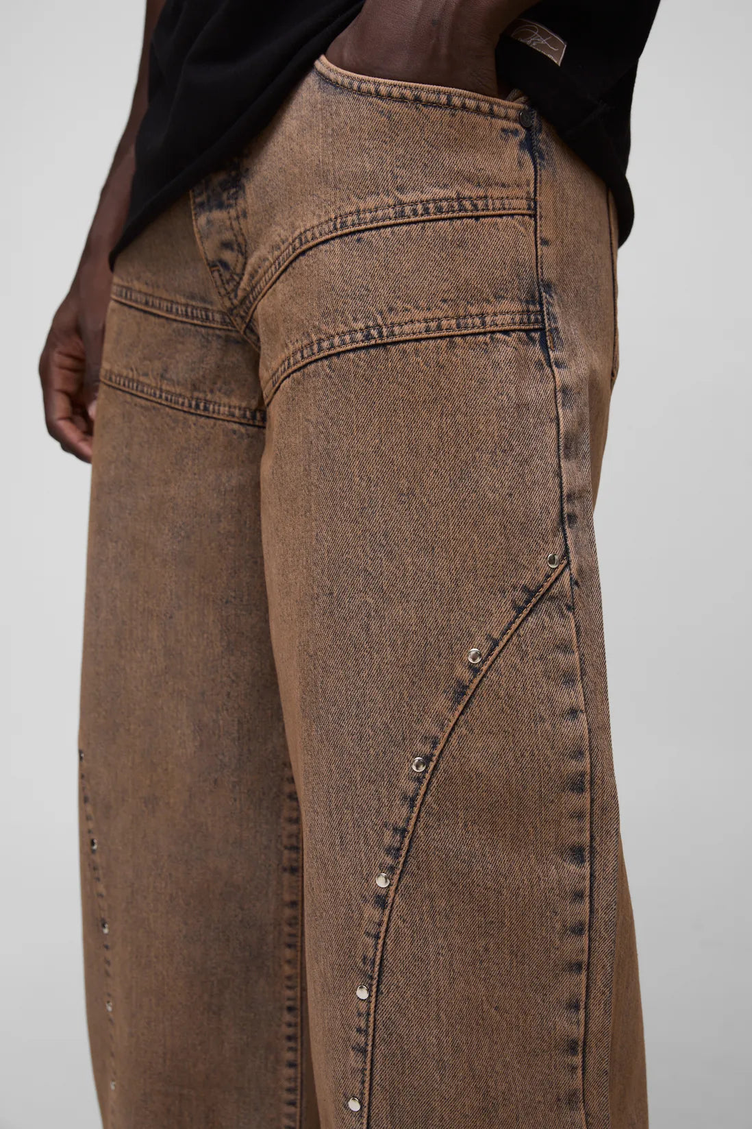 Baggy Rigid Studded Denim Jeans