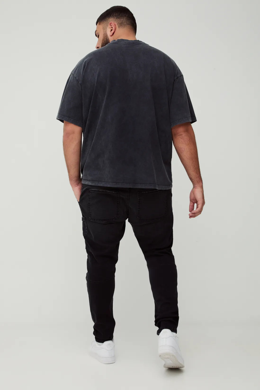 Plus Heavyweight Skinny Fit Contrast Panel Zip Hem Trousers