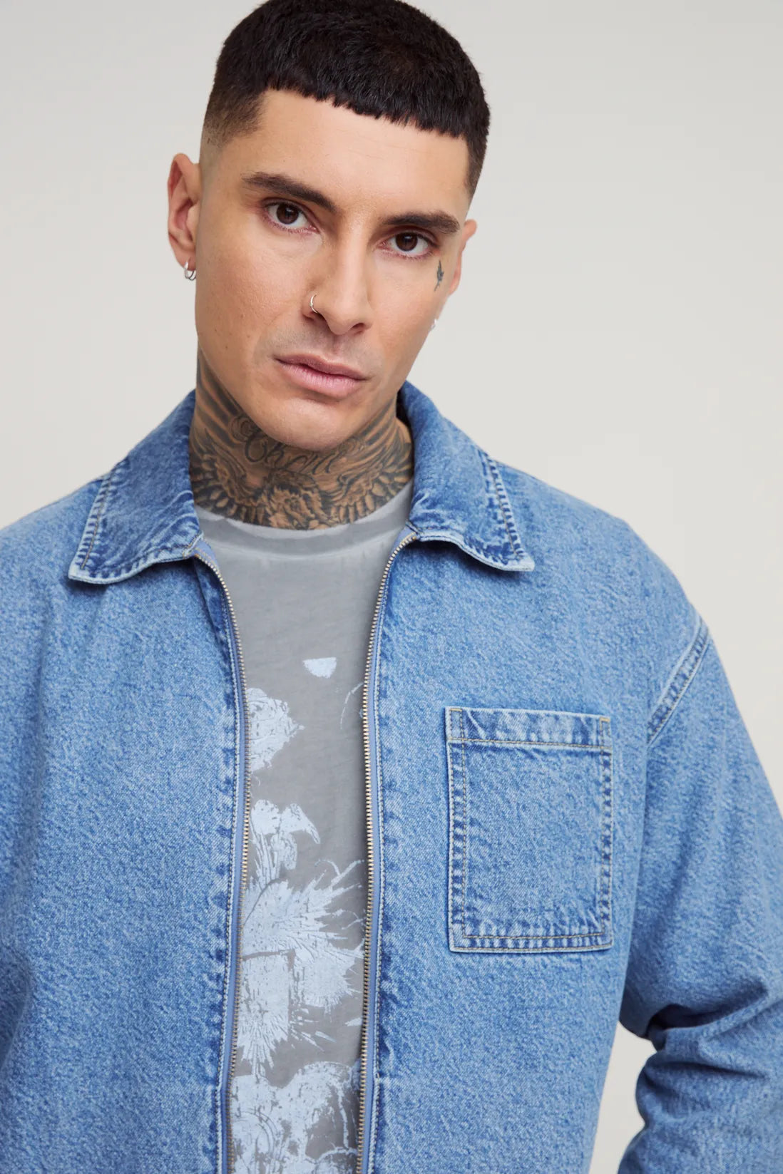 Tall Classic Denim Harrington Jacket