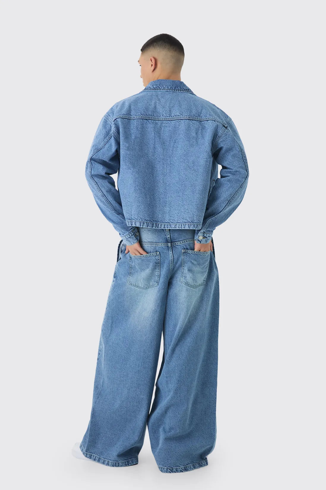 Boxy Denim Harrington Jacket
