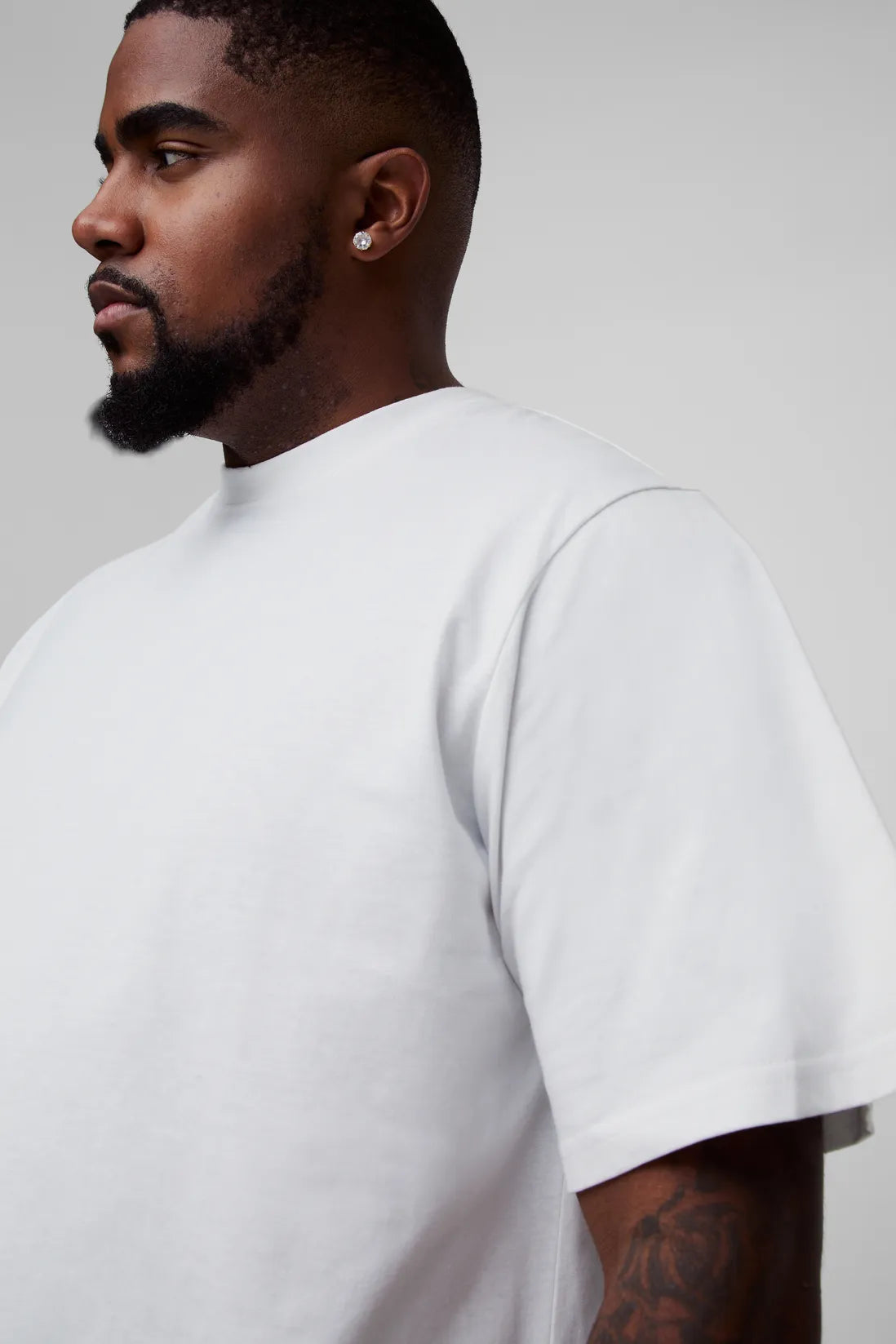 Plus Regular Fit Longline Basic T-Shirt
