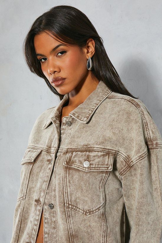 Denim Acid Wash Oversized Jacket