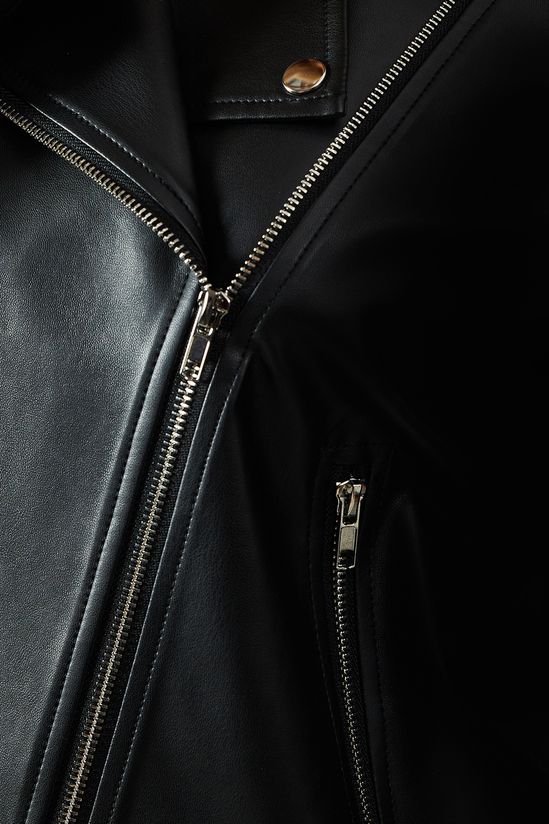 Leather Look Biker Jacket