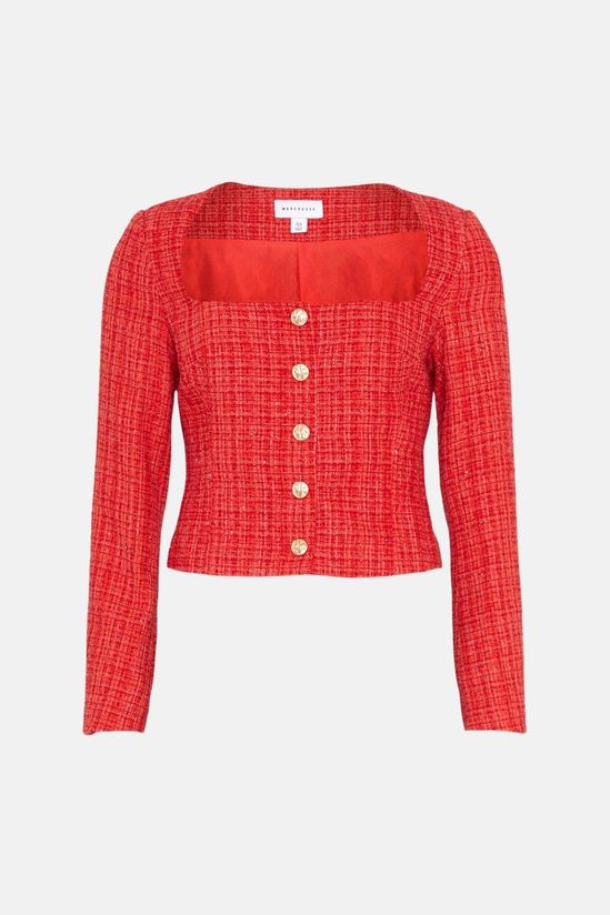 Tweed Square Neck Jacket