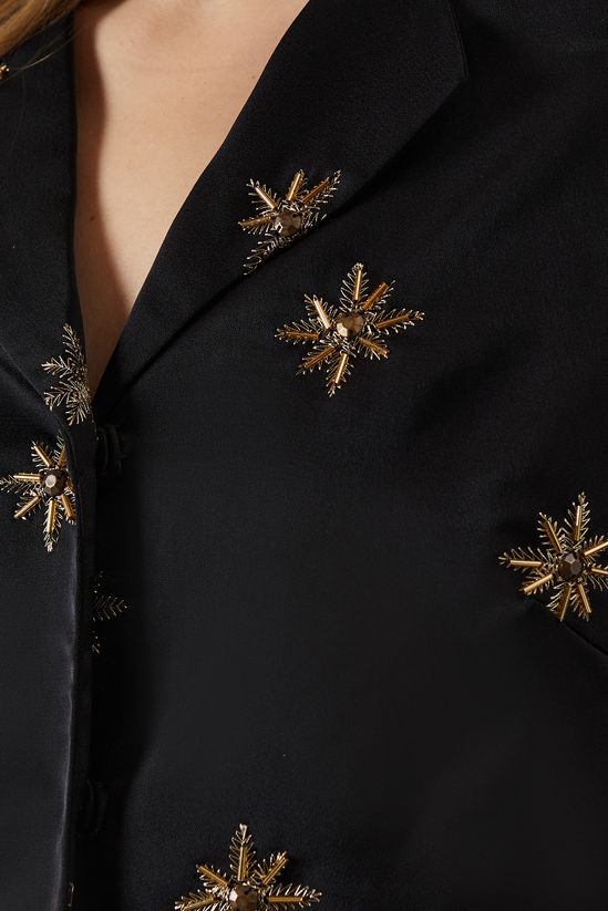 Premium Hand Embroidered Celestial Crop Jacket