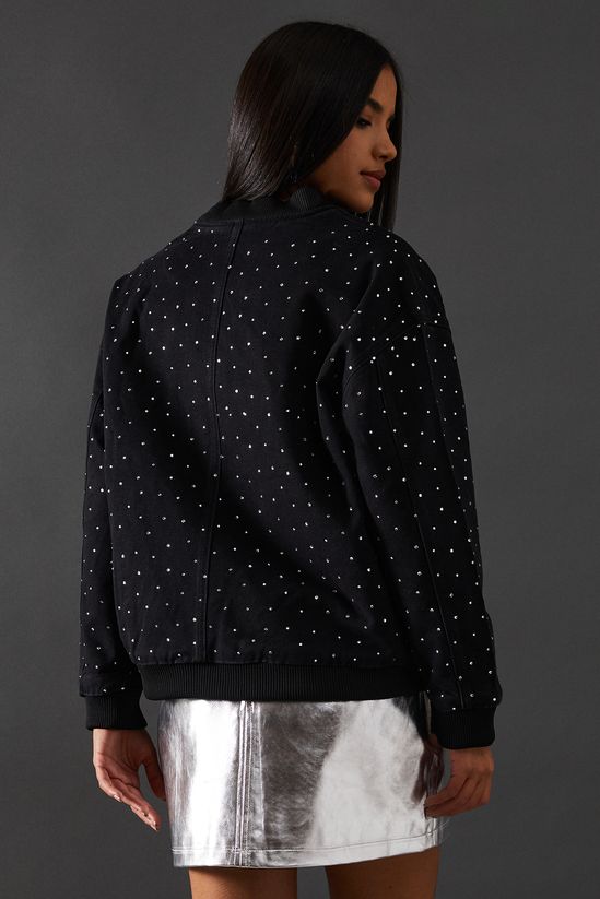 Denim All Over Hotfix Bomber Jacket