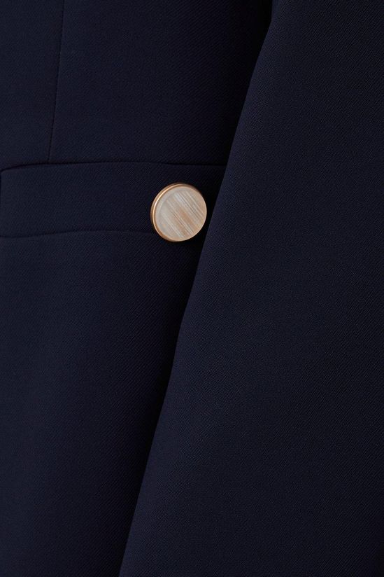 Collarless Button Detail Edge To Edge Jacket