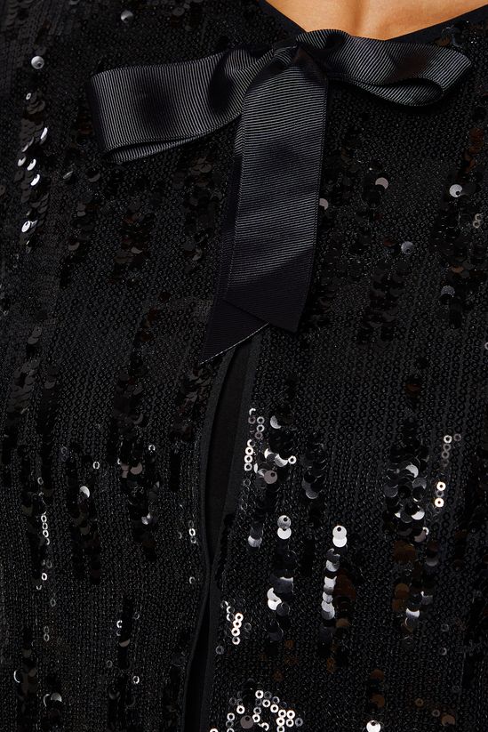 Sequin Tie Detail Jacket