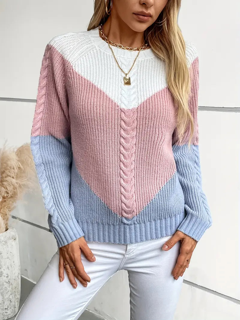 Chic Color Block Sweater