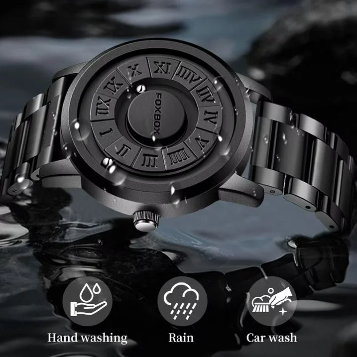 FOXBOX Man Watch LIGE Brand Creative Stainless Steel Band Scrolling Beads Quartz Watches