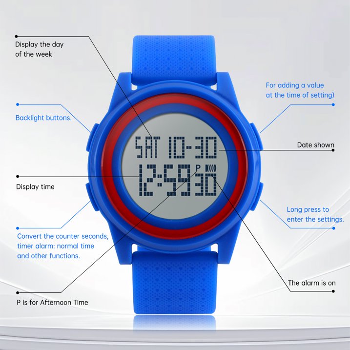 SKMEI Men's Digital Sports Watch Electronic Military Waterproof Watches for Men
