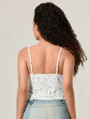 Women's Sexy Summer Fitted Camisole Top - Sleeveless V-Neck Tie-Up Bow Bustier Crop Top