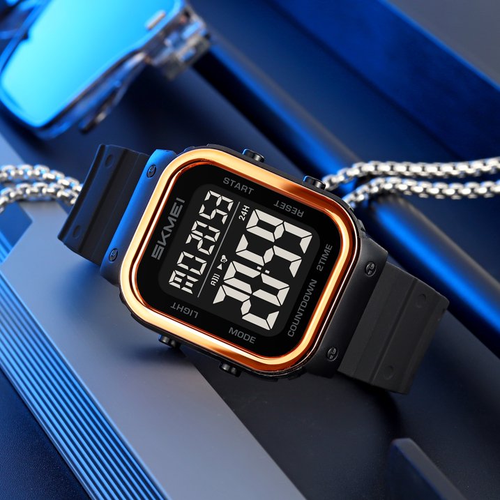 SKMEI Mens Digital Watch Outdoor Sports Waterproof Large Face Wrist Watches with LED Back Ligh/Alarm/Stopwatch