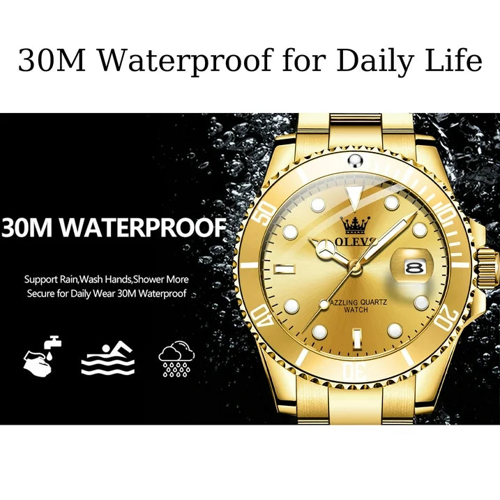 OLEVS Mens Watch Waterproof Luminous Date Watches