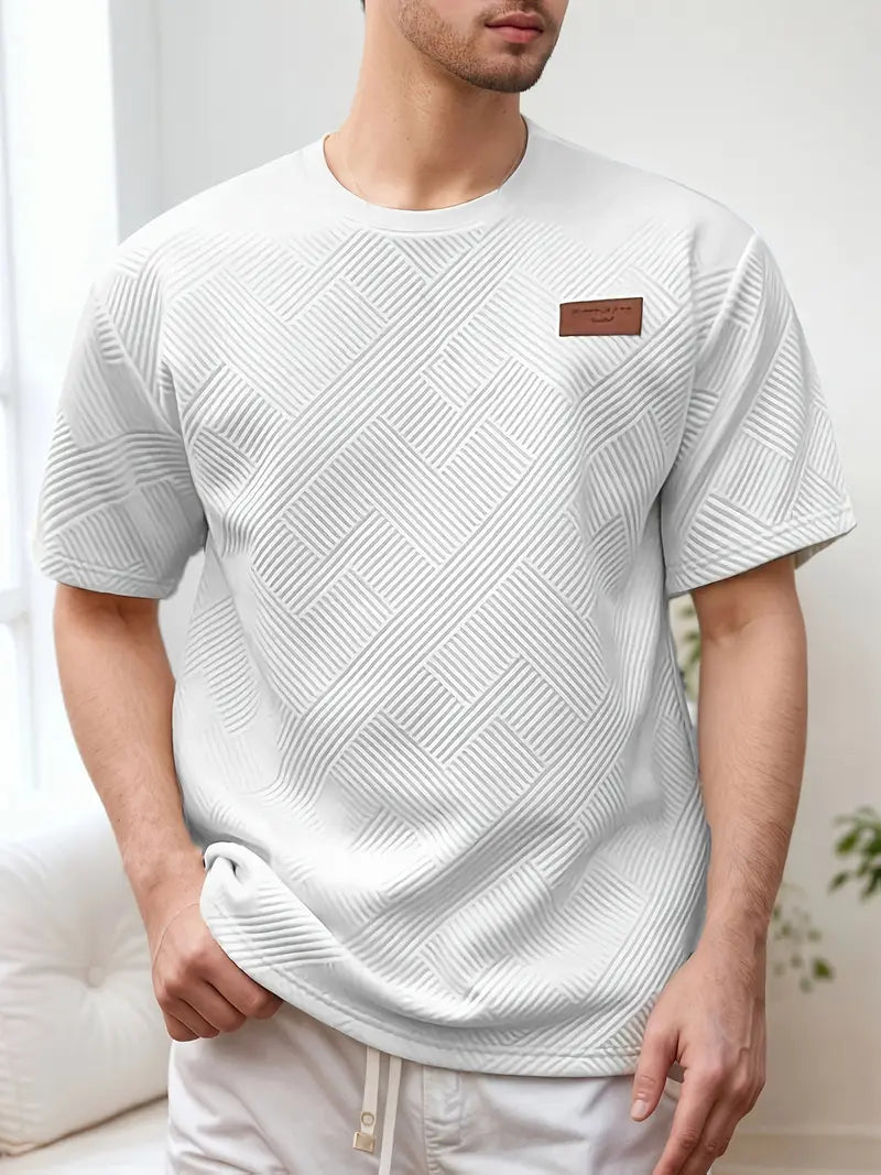 Solid Color Polyester Blend Short Sleeve T-Shirt