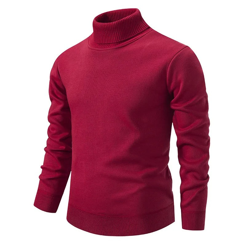 Men’s Winter Fleece-Lined Turtleneck Sweater