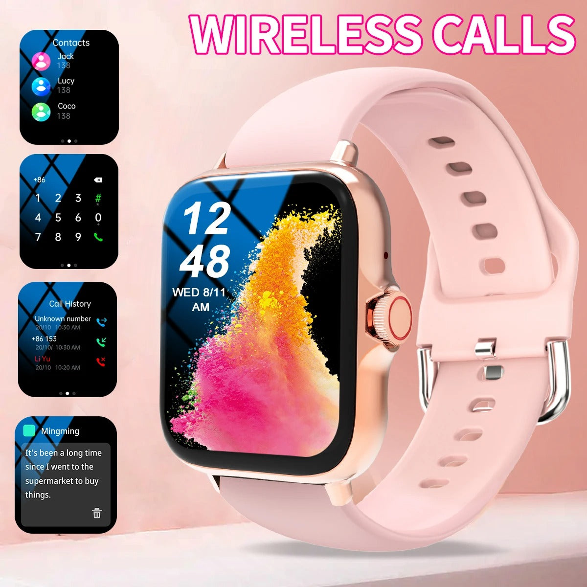 Smart Watch Wireless Calling & App Reminders for iPhone/Android