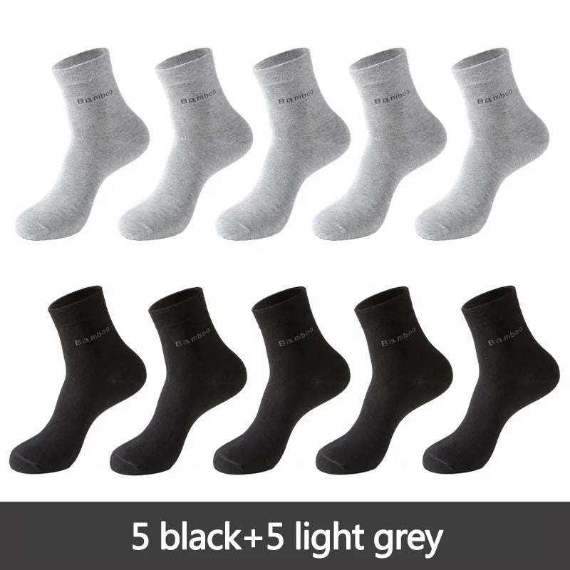 Men’s Bamboo Fiber Crew Socks – 10 Pairs