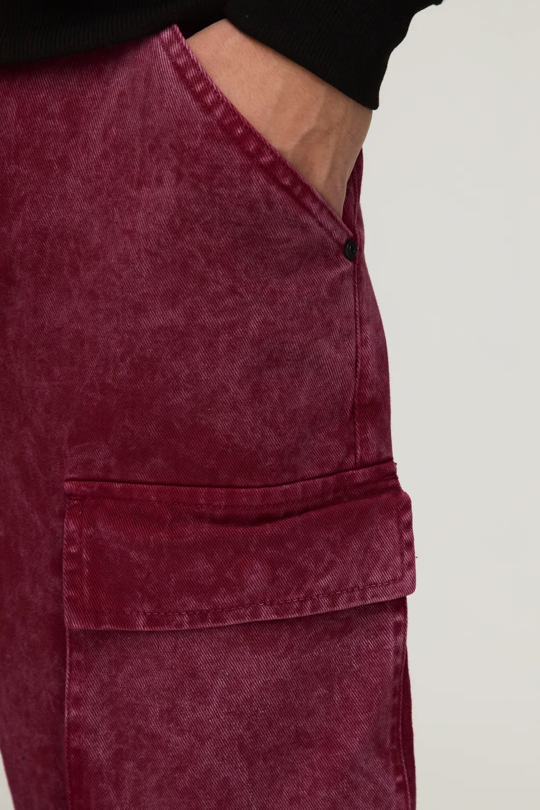 Relaxed Rigid Acid Washed Multi Pocket Cargo Denim Jeans