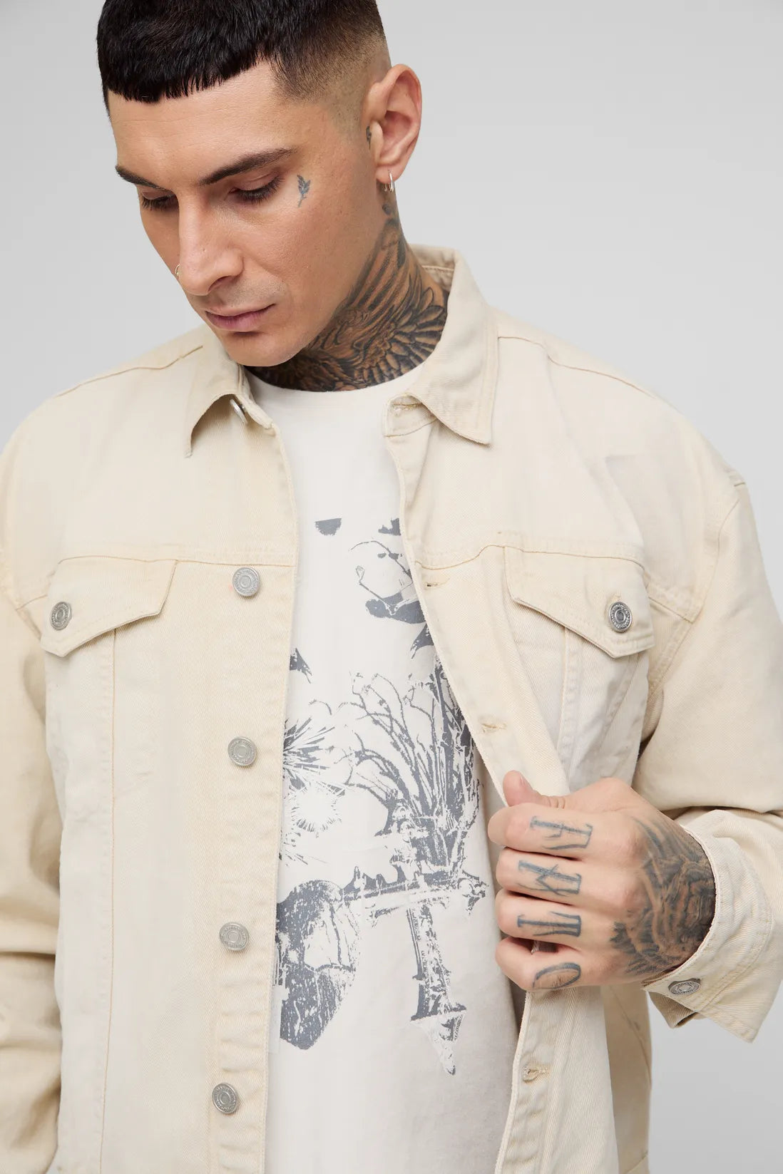 Tall Washed Boxy Oversized Denim Jacket