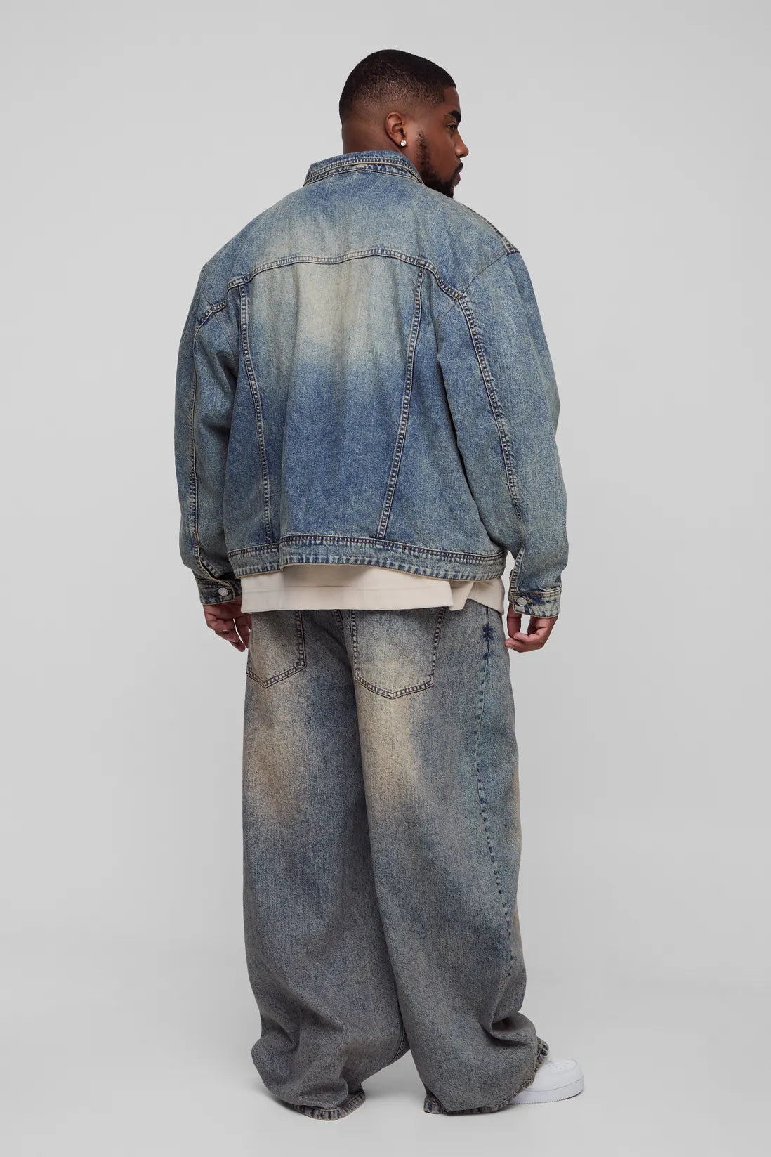Plus Stonewash Boxy Oversized Denim Jacket
