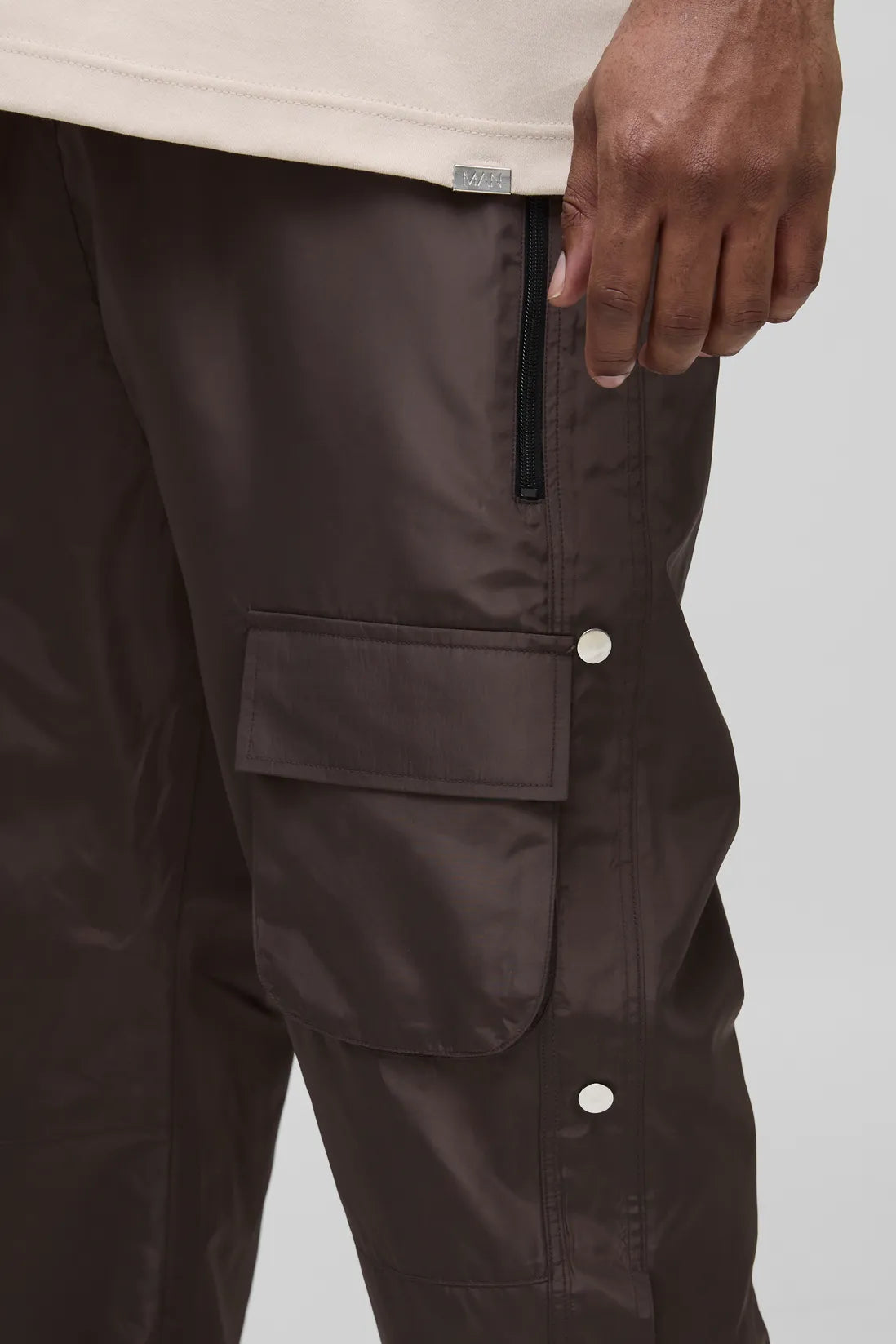 Plus Elasticated Waist Slim Flare Stacked Cargo Trousers
