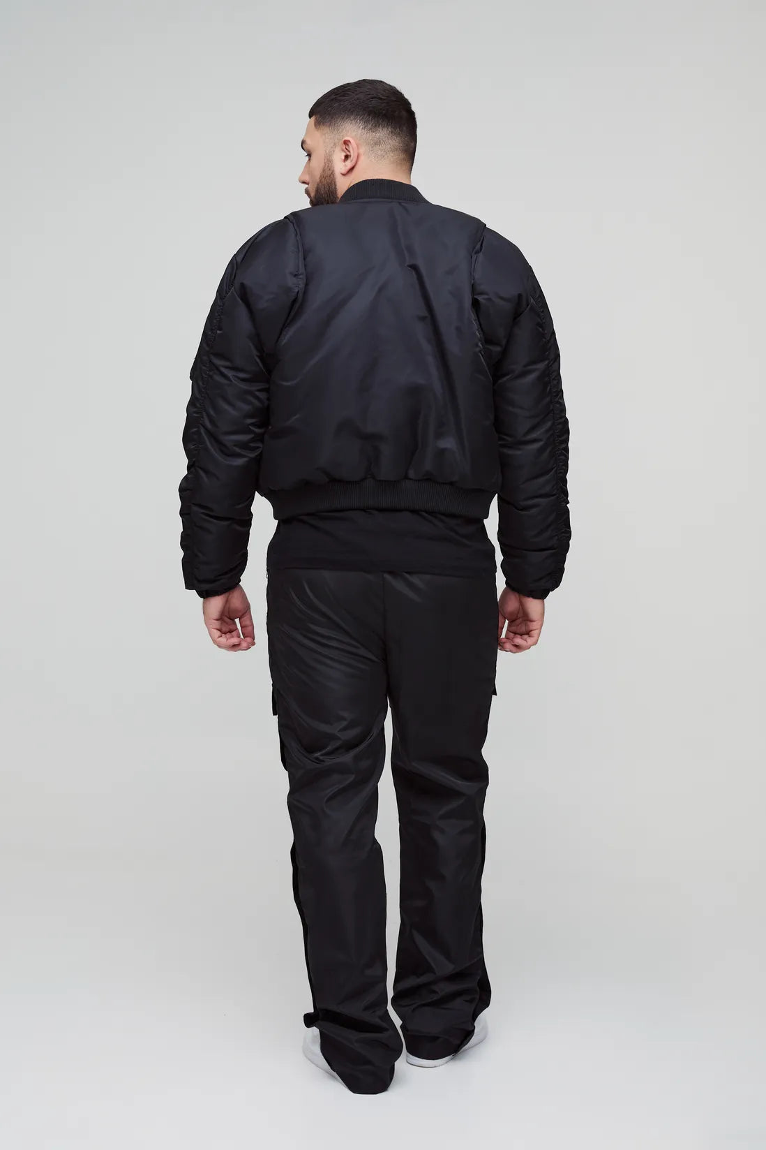 Plus Elasticated Waist Slim Flare Stacked Cargo Trousers