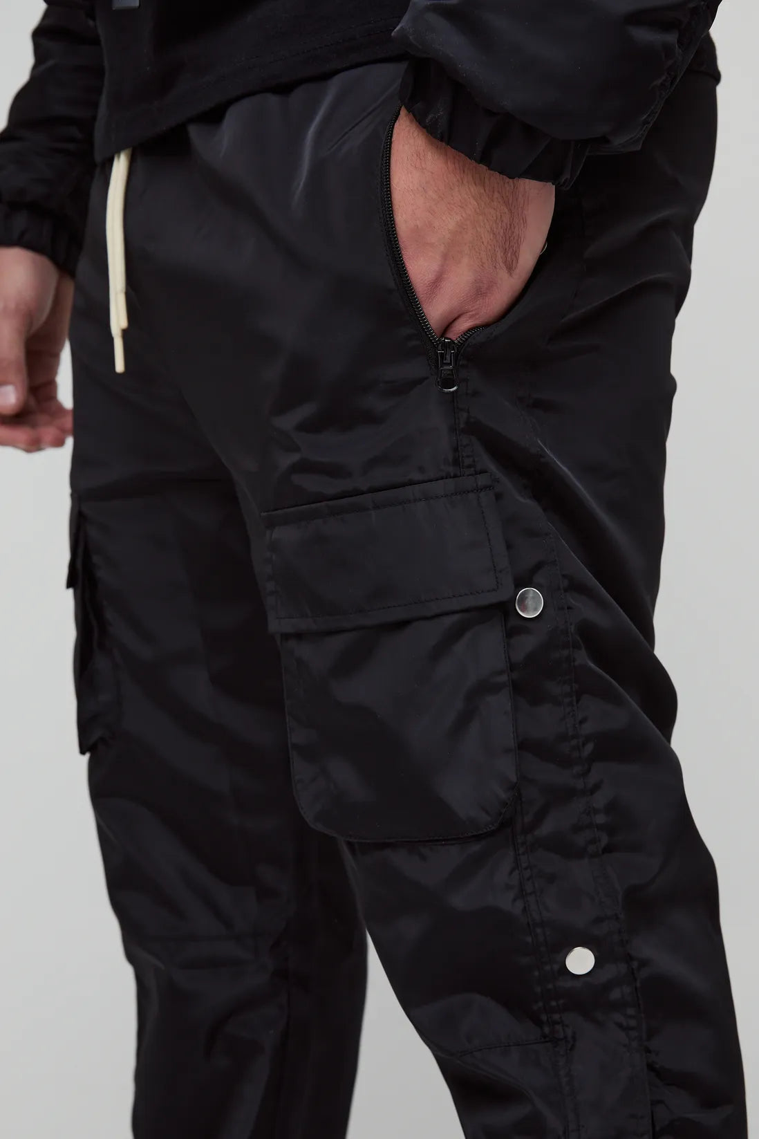 Plus Elasticated Waist Slim Flare Stacked Cargo Trousers