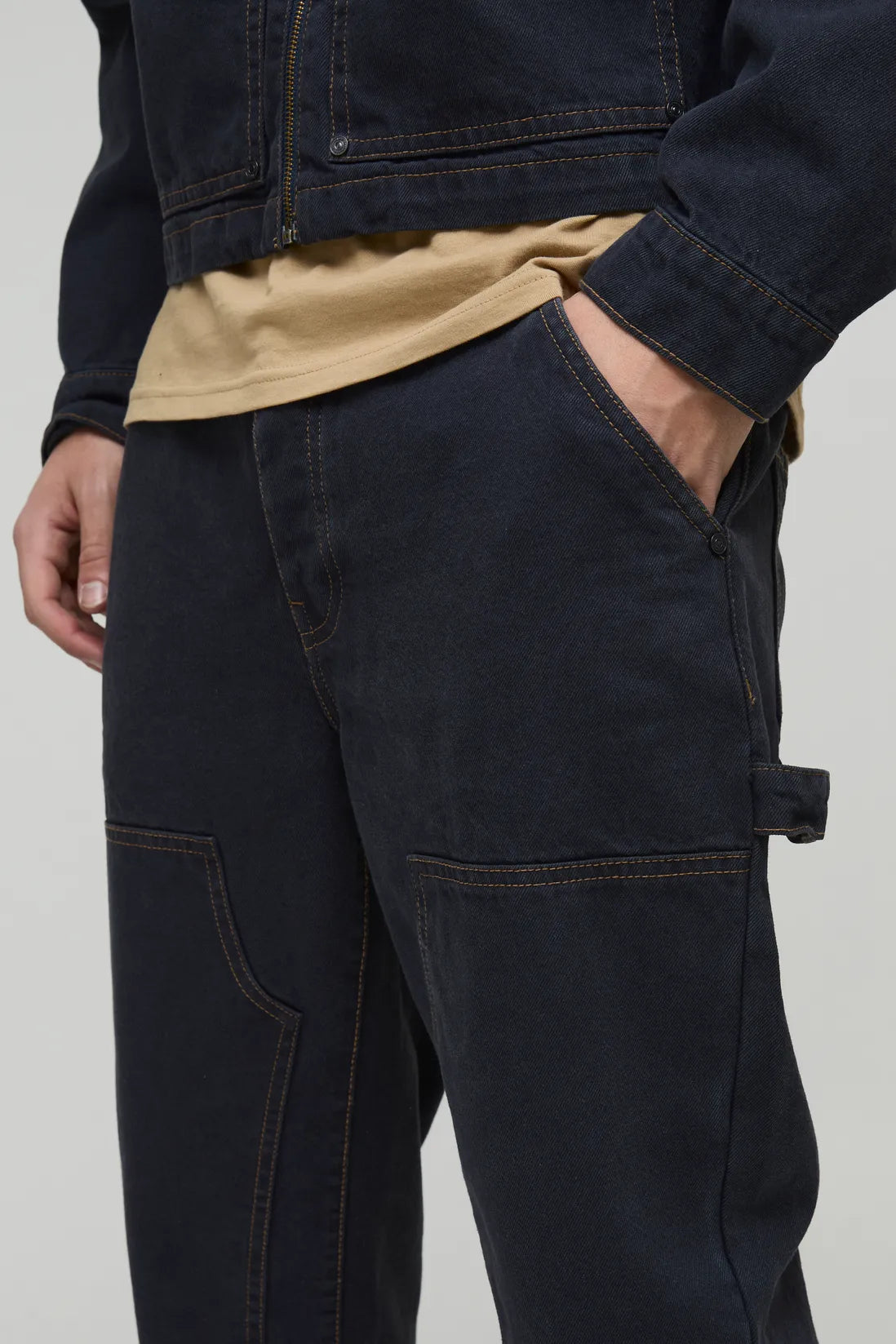 Straight Leg Carpenter Contrast Stitch Jeans