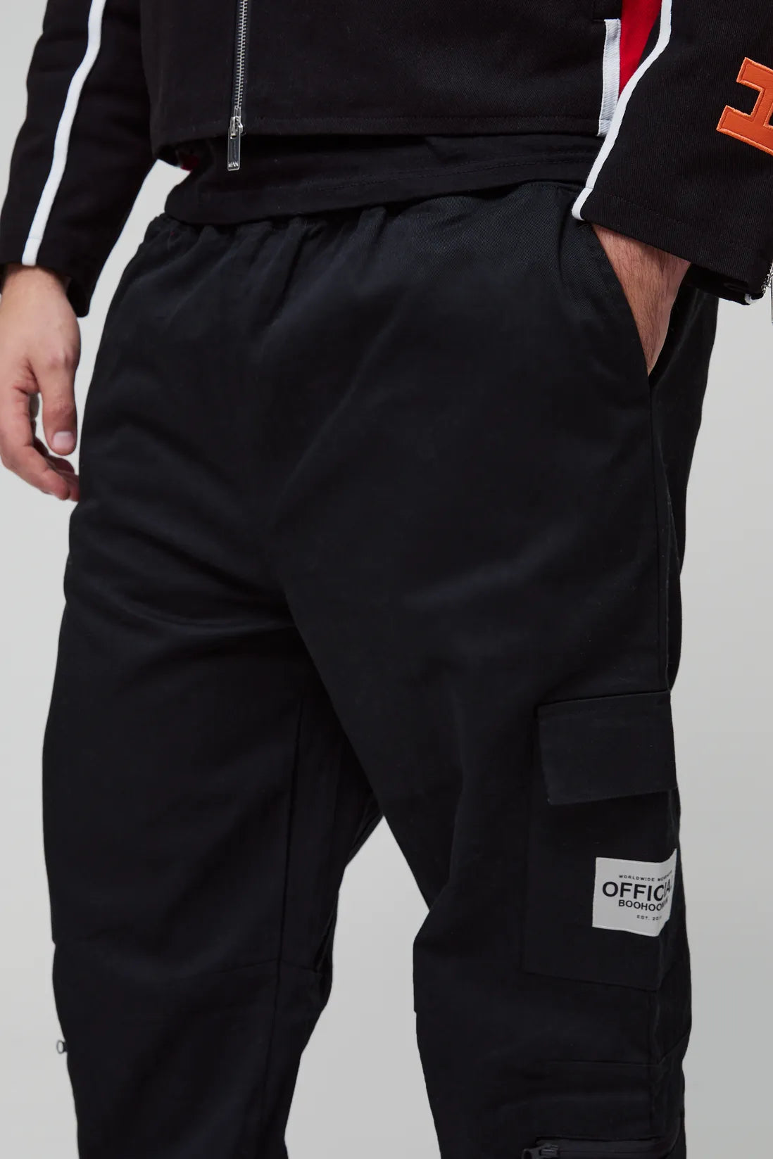 Plus Straight Leg Ankle Grazer Woven Tab Cargo Trouser