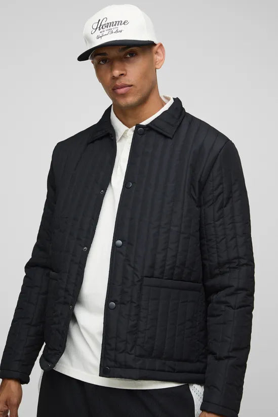 Regular Fit Quilted Harrington Jacket