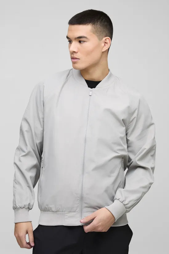 Regular Fit Lightweight Nylon Raglan Bomber Jacket