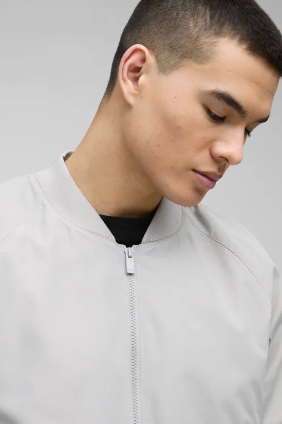 Regular Fit Lightweight Nylon Raglan Bomber Jacket