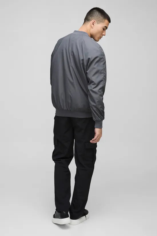 Regular Fit Lightweight Nylon Raglan Bomber Jacket