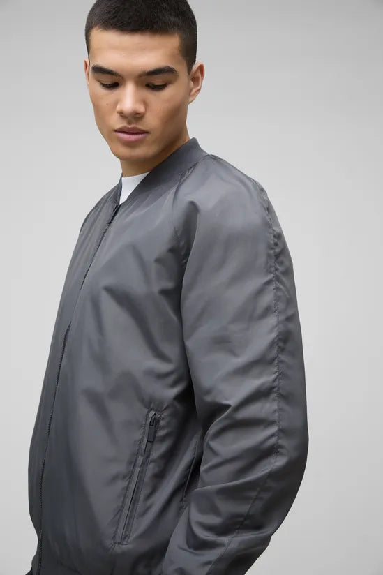 Regular Fit Lightweight Nylon Raglan Bomber Jacket