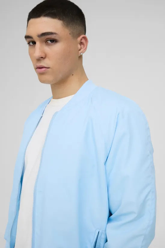 Regular Fit Lightweight Nylon Raglan Bomber Jacket
