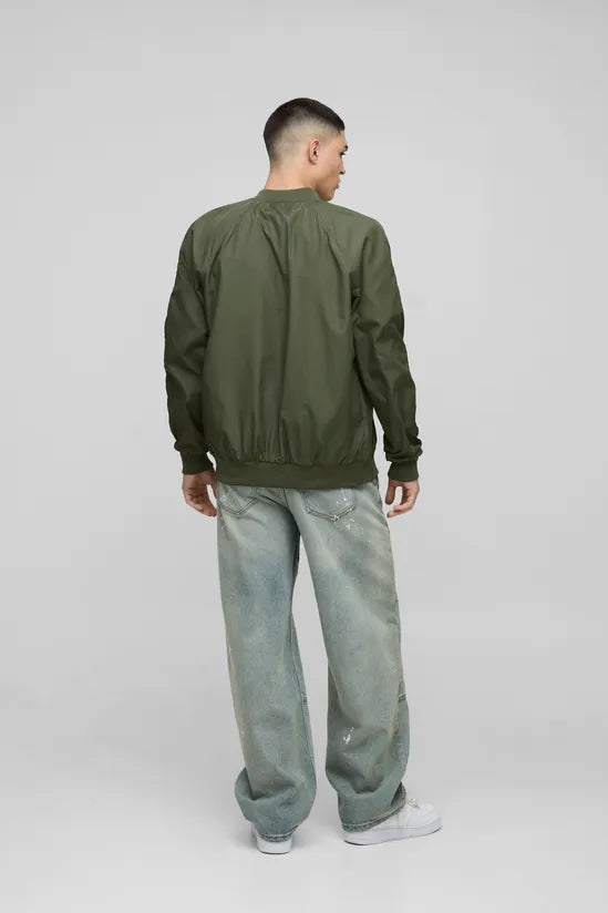 Regular Fit Lightweight Nylon Raglan Bomber Jacket