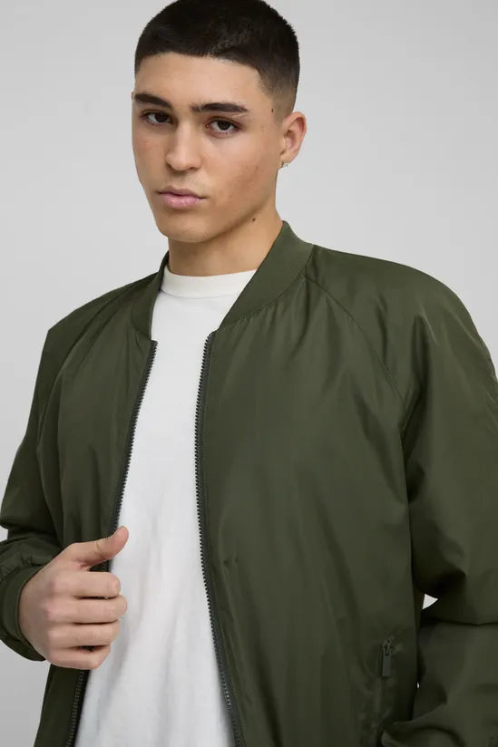 Regular Fit Lightweight Nylon Raglan Bomber Jacket
