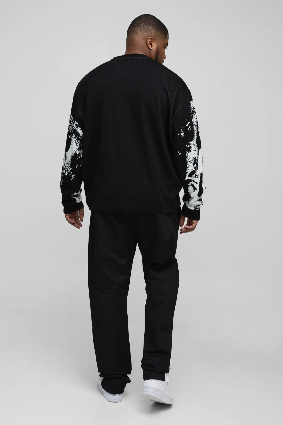 Plus Extended Drawcord Stacked Flared Trousers