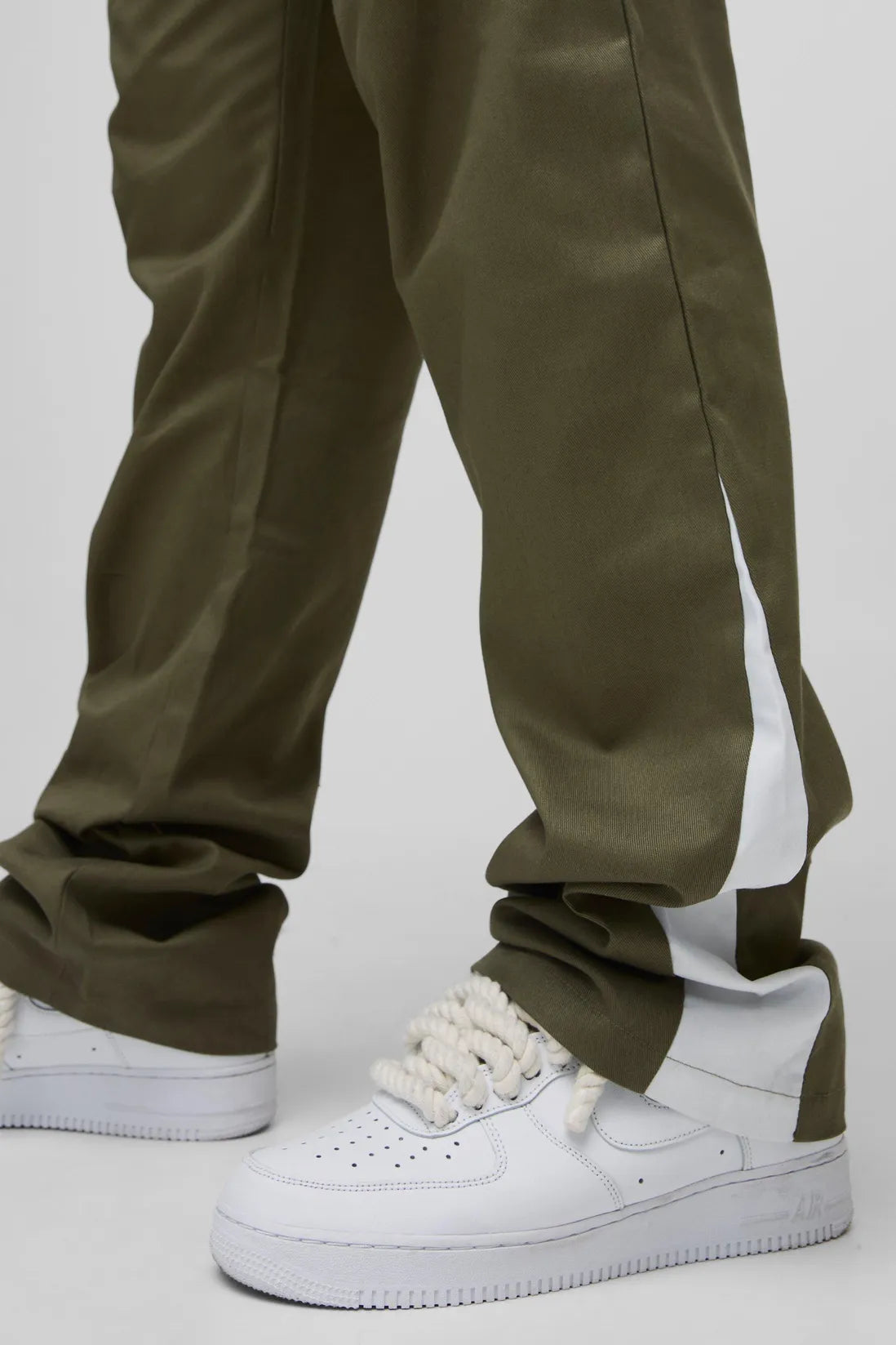 Plus Extended Drawcord Stacked Flared Trousers