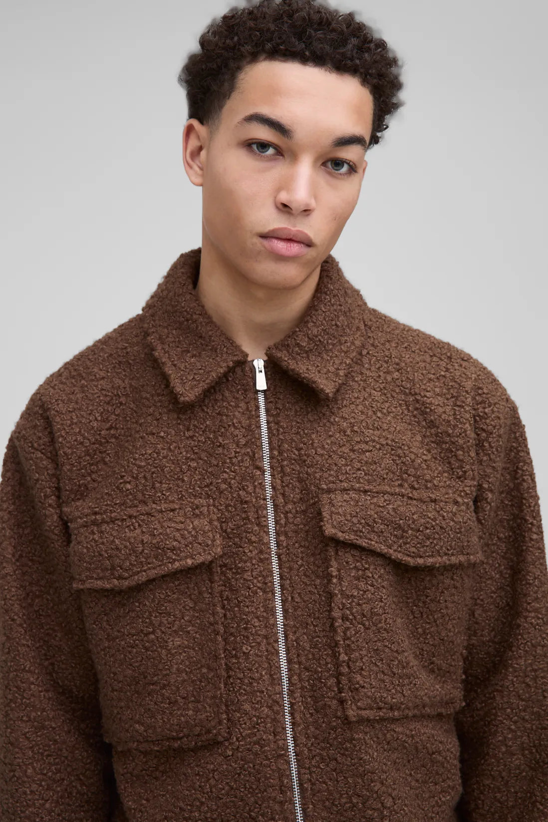 Boxy Boucle Borg Trucker Jacket