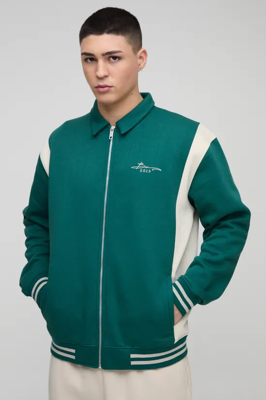 Oversized BM Signature Colour Block Jersey Jacket