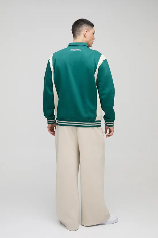 Oversized BM Signature Colour Block Jersey Jacket