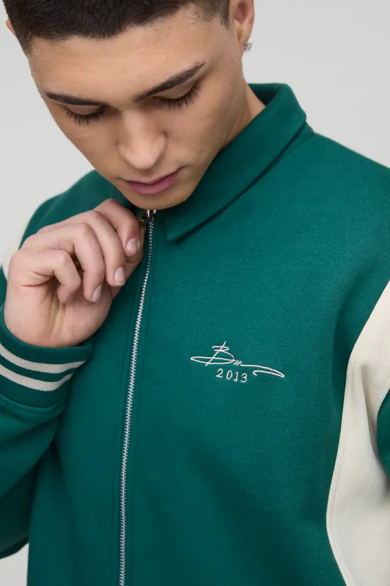 Oversized BM Signature Colour Block Jersey Jacket