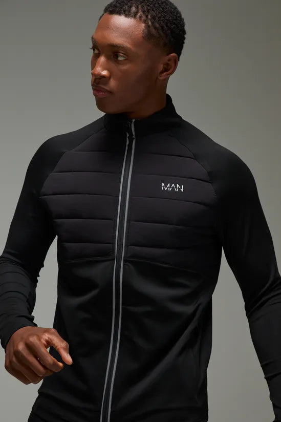 Man Active Winterized Lightweight Quilted Track Jacket